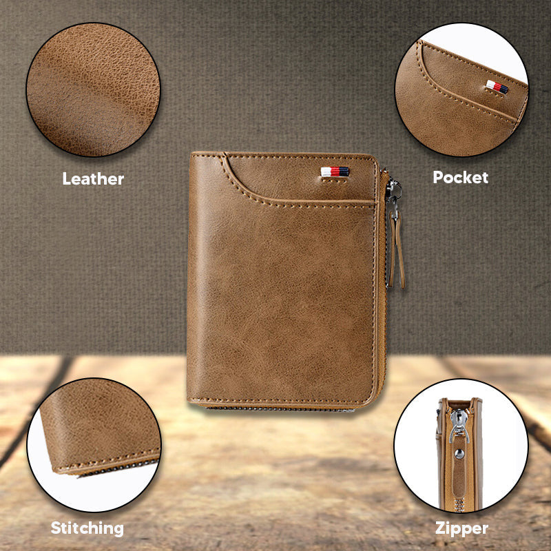 Newly Fossy Multi-functional RFID Blocking Waterproof Durable PU Leather Wallet