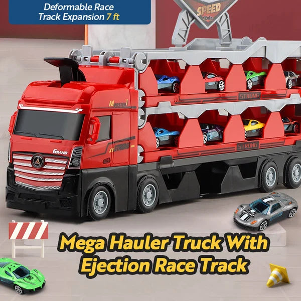 š„NEW YEAR 2023 SALE 49% OFFš„Mega Hauler Truck With Ejection Race Track