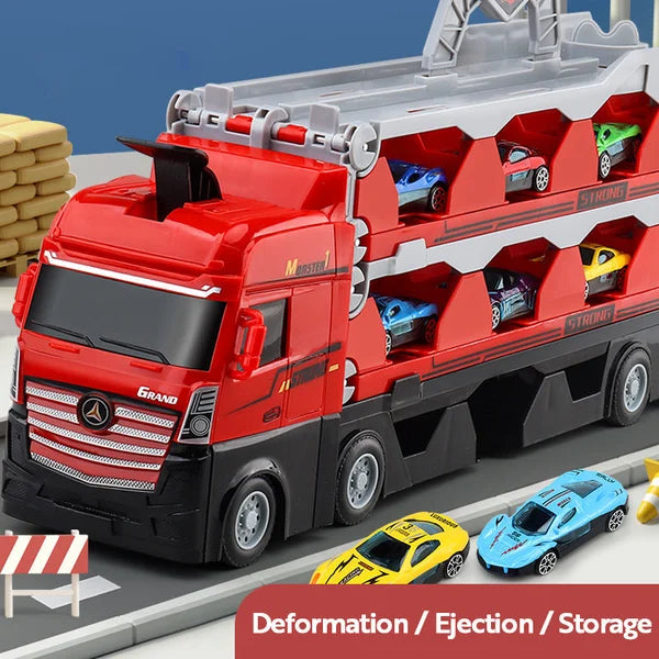 🔥NEW YEAR 2023 SALE 49% OFF🔥Mega Hauler Truck With Ejection Race Track