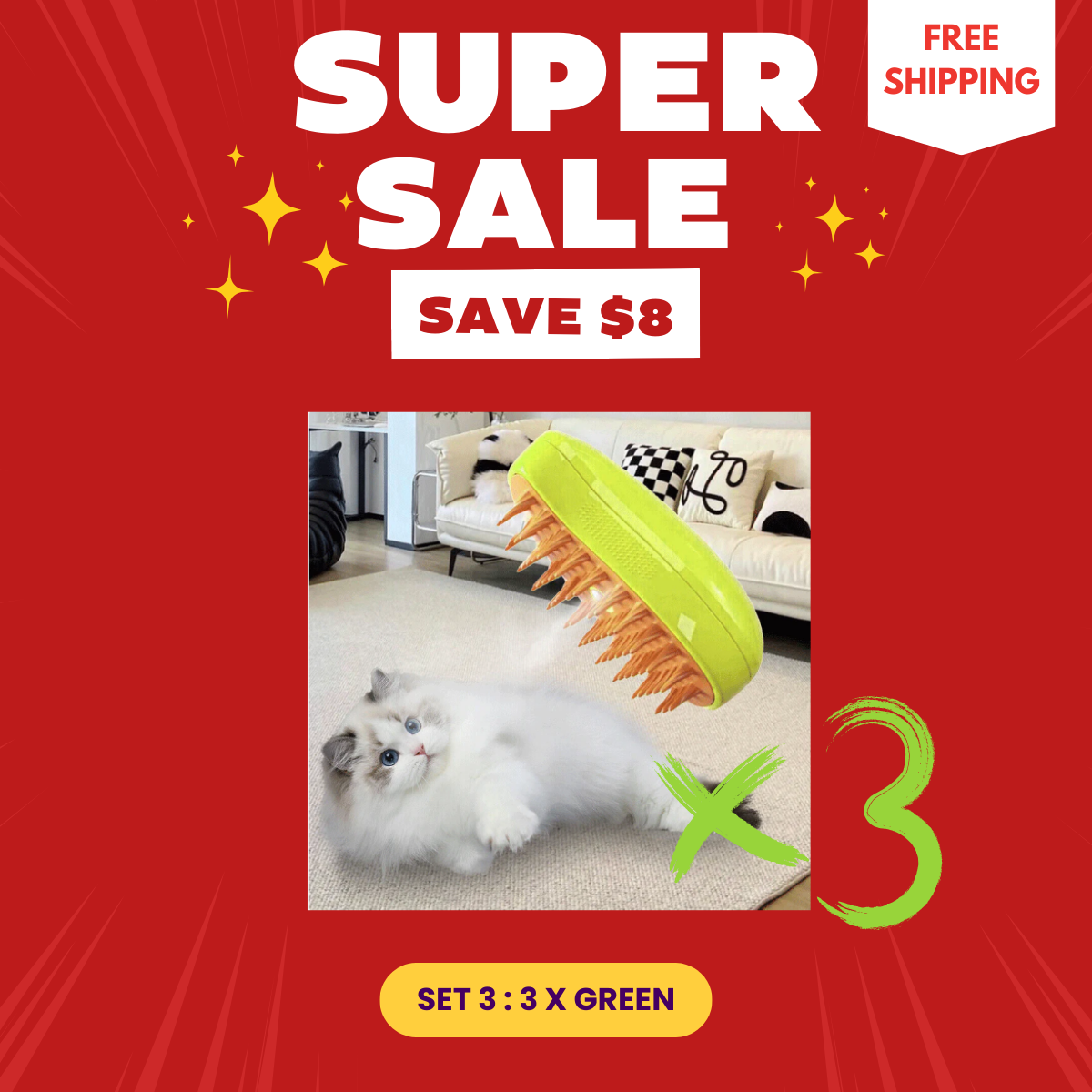 🔥HOT SALE🔥 Steamy Cat Brush