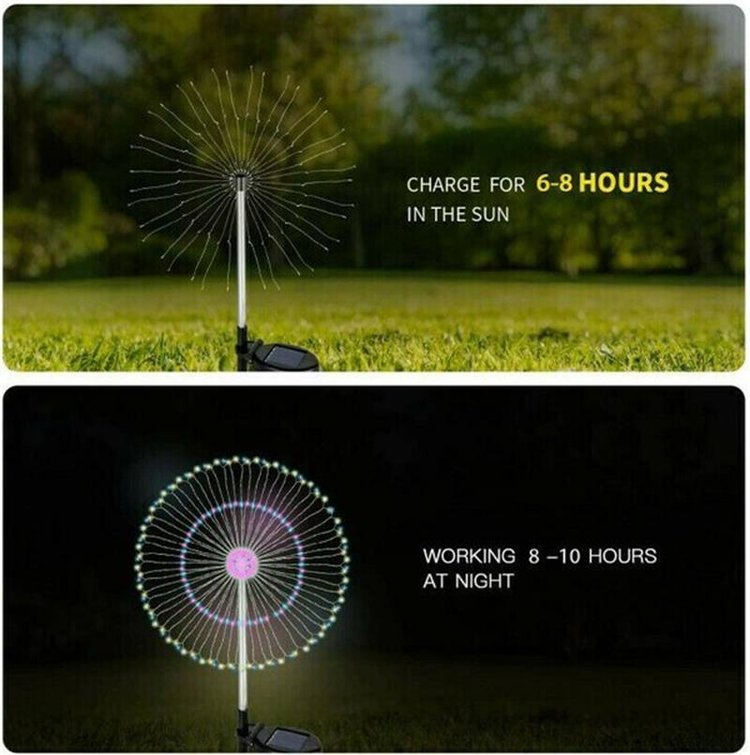 🔥HOT SALE🔥Waterproof Solar Garden Fireworks Lamp🥳