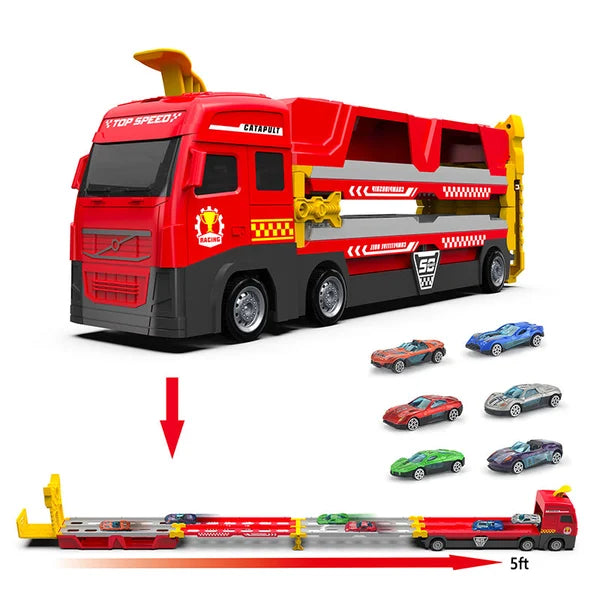 🔥NEW YEAR 2023 SALE 49% OFF🔥Mega Hauler Truck With Ejection Race Track