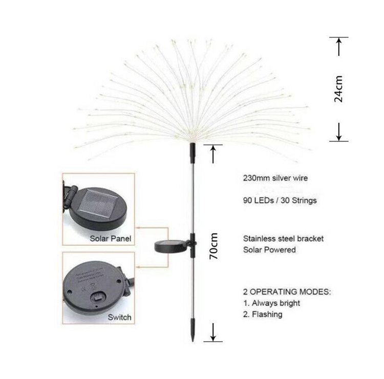 🔥HOT SALE🔥Waterproof Solar Garden Fireworks Lamp🥳