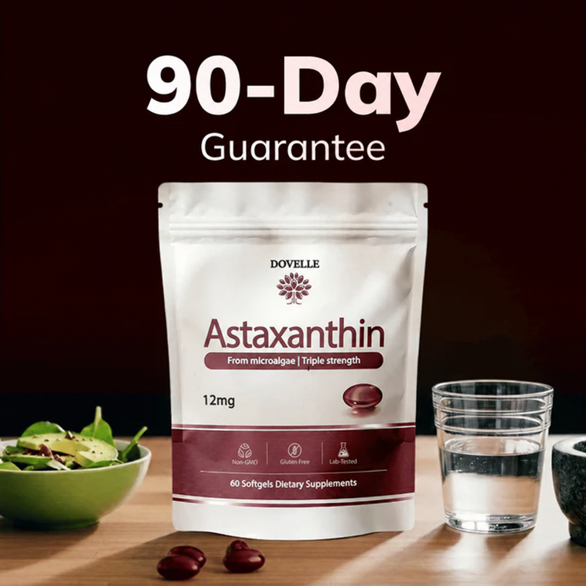 Dovelle Astaxanthin - Nature’s Most Powerful Antioxidant for Whole Body Support & Cellular Protection