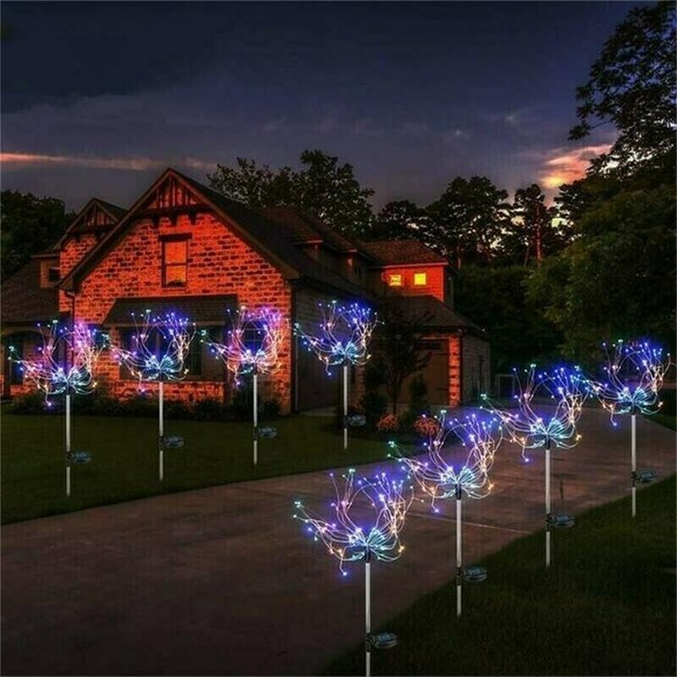 🔥HOT SALE🔥Waterproof Solar Garden Fireworks Lamp🥳