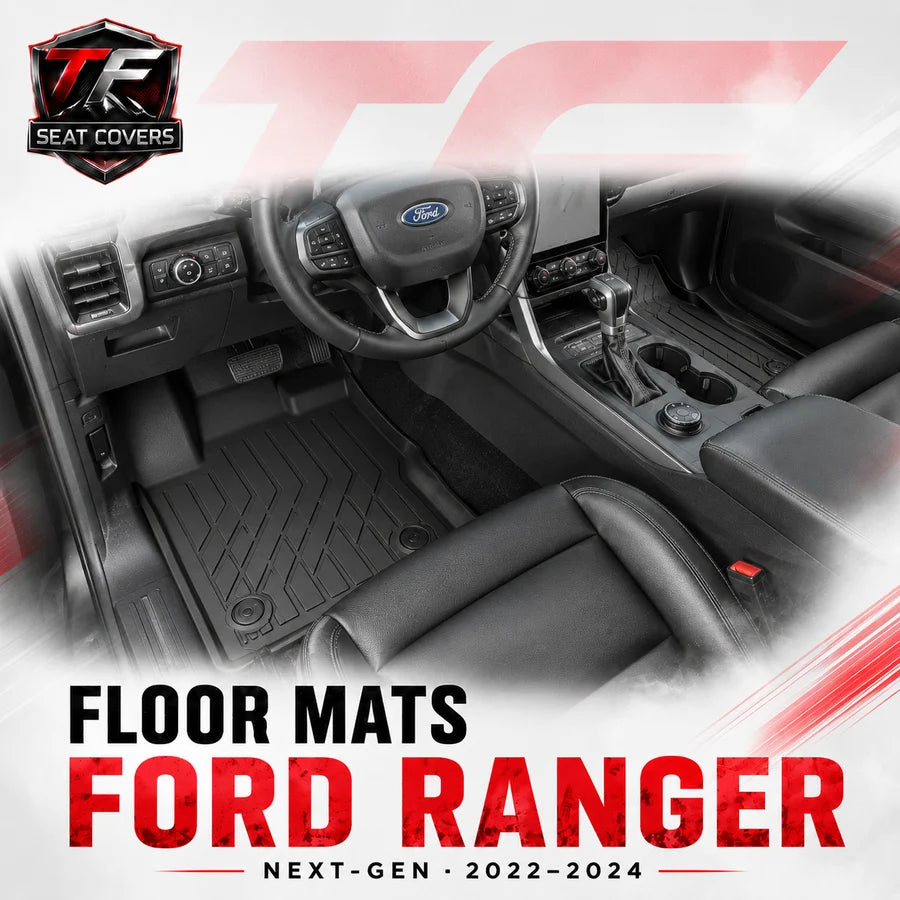 Sharkskin Custom-Fit Ford Ranger Next-Gen 2022–2024 All-Weather Floor Mats