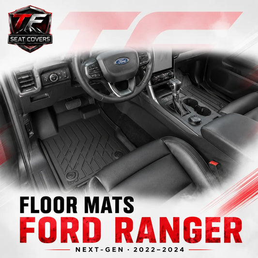 Sharkskin Custom-Fit Ford Ranger Next-Gen 2022–2024 All-Weather Floor Mats