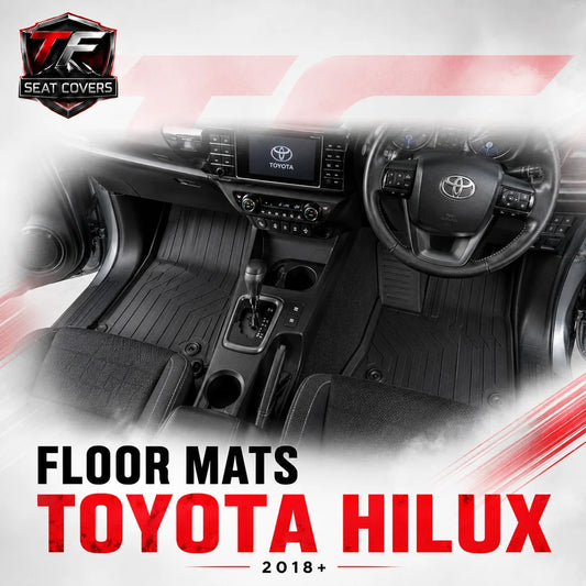 Sharkskin Custom-Fit Toyota Hilux 2018+ 3D TPE All-Weather Floor Mats