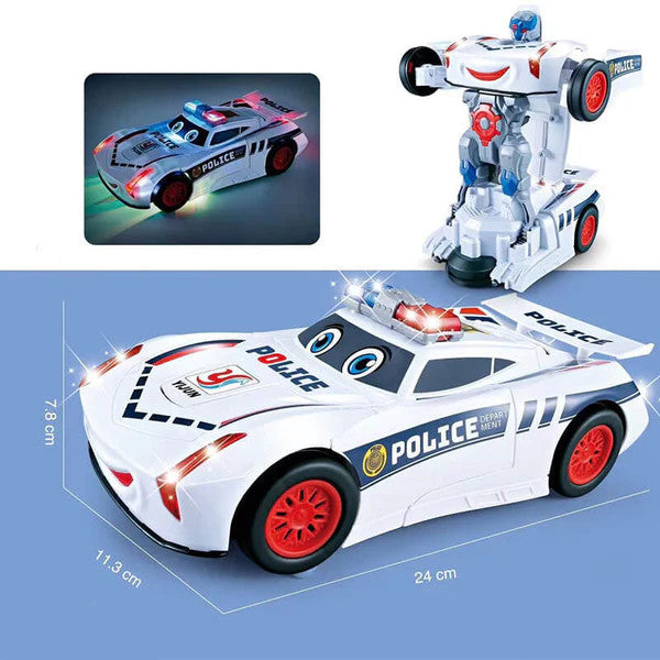 Electric Universal Deformation Police Toy Car (Need 3 AAA batteries)